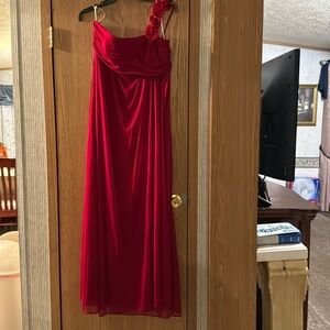 Red one strap gown